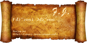 Füzesi János névjegykártya