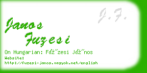 janos fuzesi business card